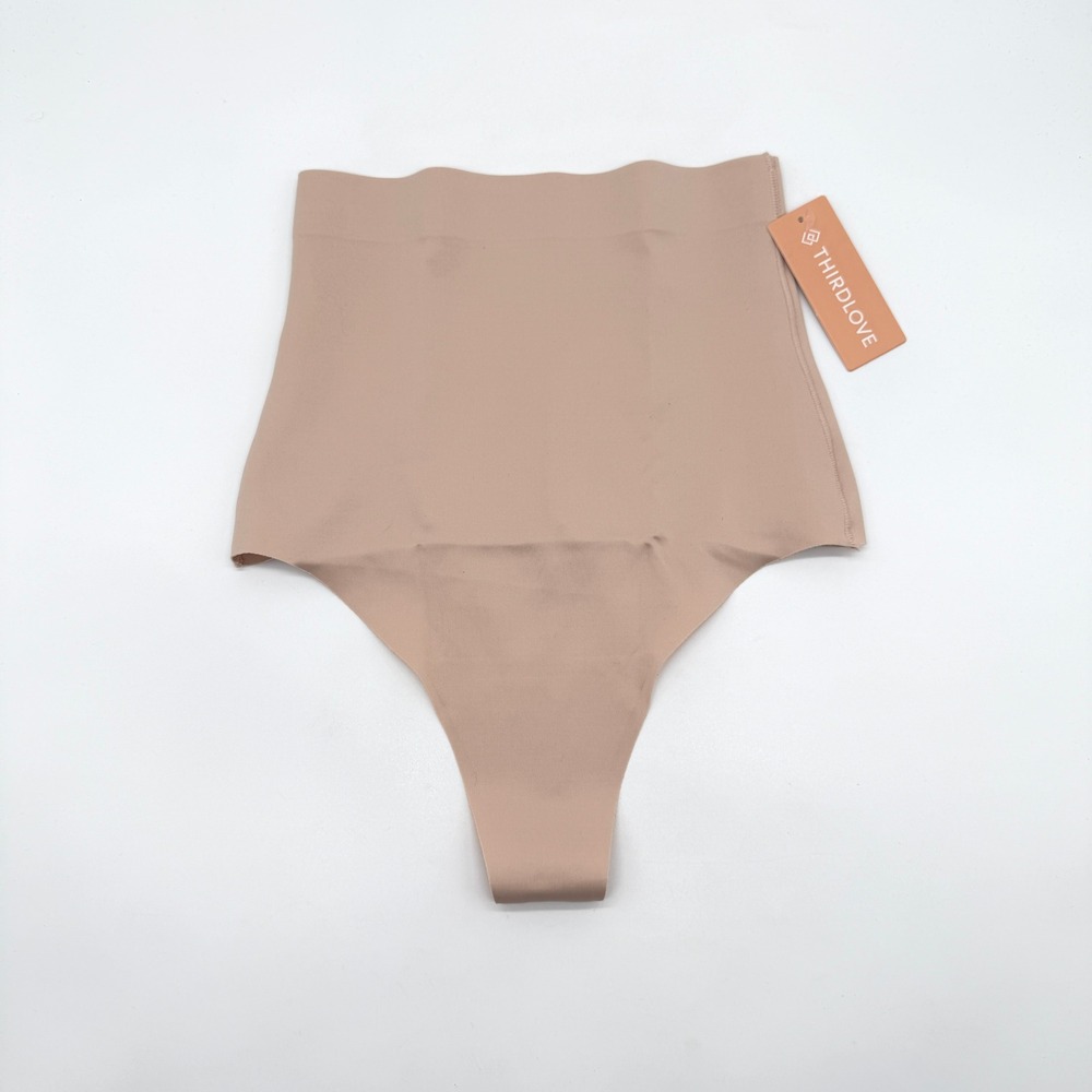 THIRDLOVE High-Waisted Shapewear Thong Nude Beige Womens Small New With Tags